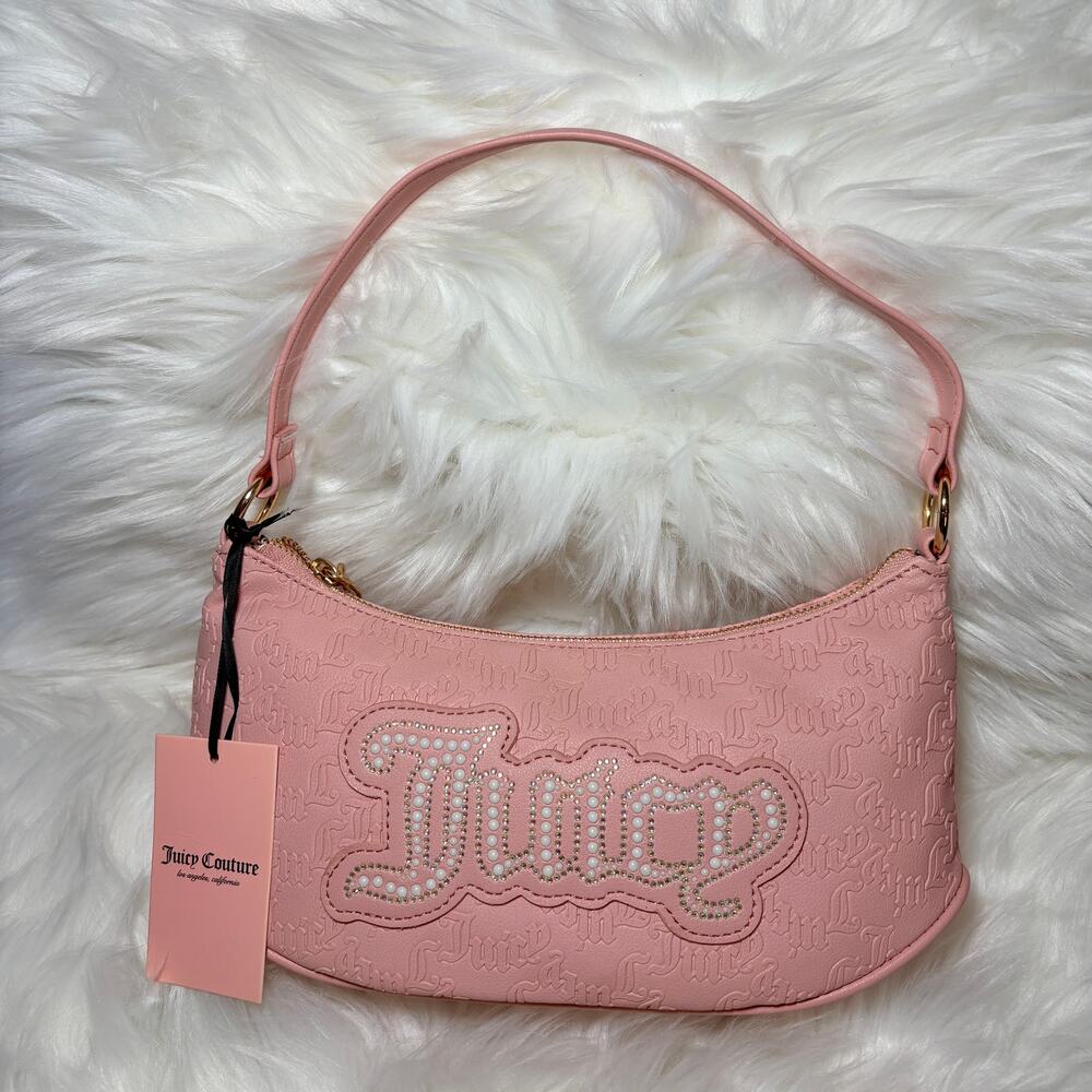 Juicy Couture String of Pearls Pink Diamond Shoulder Bag